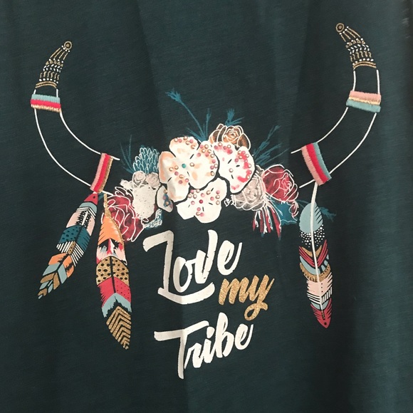 ETAM Boho Bull Horn/Feathers Graphic Tank Small - Picture 3 of 5